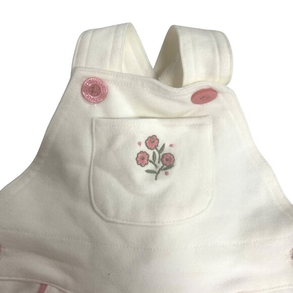 Baby Gap Vintage Overalls 0-3 Months White with Flowers NWT - Picture 2 of 11